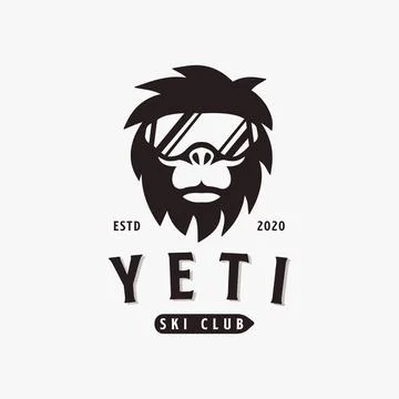 Yeti ski logo vector icon on white background, yeti snowboarding logo Stock Illustration