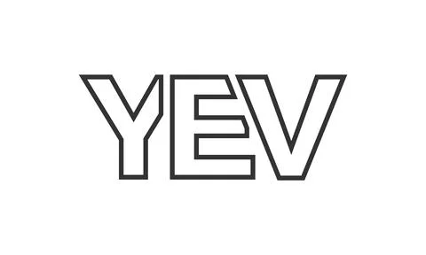 YEV logo design template with strong and modern bold text. Initial based ve.. Illustrazione stock