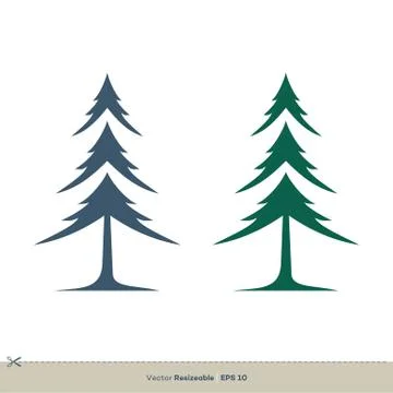 Yew / Pine Tree Icon Vector Logo Template Illustration Design. Vector EPS 10. Stock Illustration