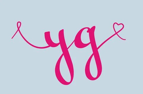 YG initial wedding monogram calligraphy vector illustration. Hand drawn let.. Stock Illustration