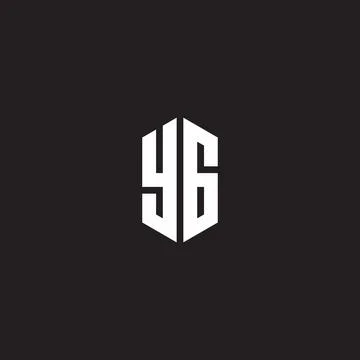 YG Logo monogram with hexagon shape style design template Illustrazione stock