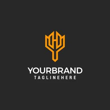 YH HY Abstract initial monogram letter alphabet logo design Stock Illustration