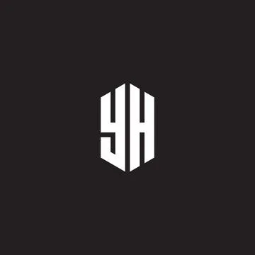 YH Logo monogram with hexagon shape style design template Illustrazione stock