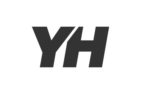 YH Techno Editable Font Logo For Corporate Branding. Bold, Futuristic Desig.. Stock Illustration