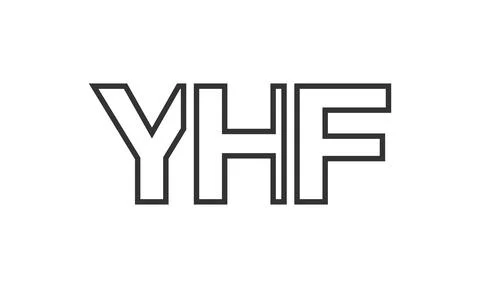 YHF logo design template with strong and modern bold text. Initial based ve.. Stock Illustration