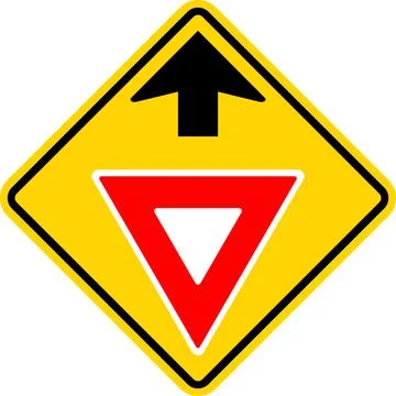 Yield ahead road warning sign. Stock Illustration