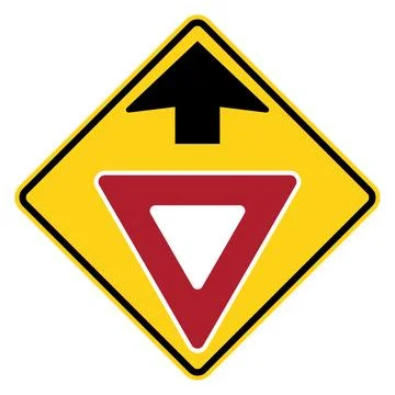Yield ahead sign, W3-2, US road sign Stock Illustration