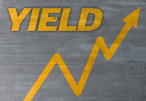 Yield graph concept on cement texture background Stock Photos