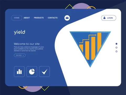 Yield Landing page website template design Free Stock Illustration