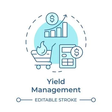 Yield management soft blue concept icon Stock Illustration