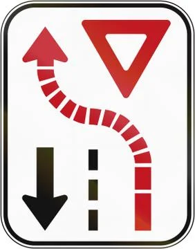 Yield To Oncoming Traffic in Canada Stock Illustration