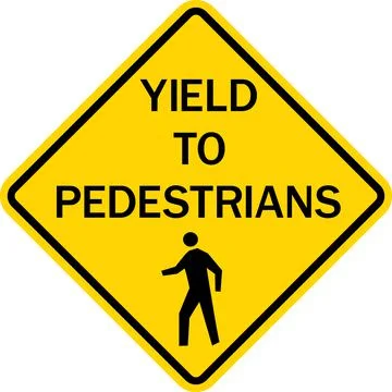 Yield to pedestrians sign. Stock Illustration