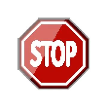 Yield road sign pixel art vector illustration Illustration