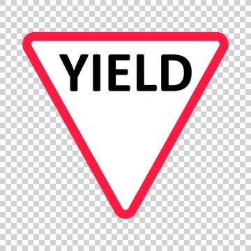 Yield Road Traffic Sign with Red Border and White Background Stock-Illustration