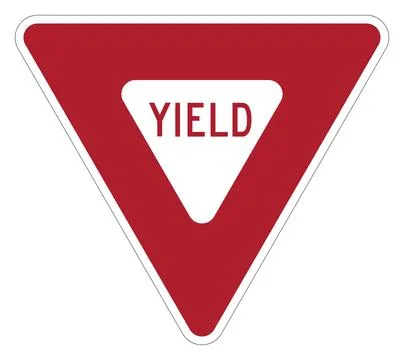 Yield sign, R1-2, US road sign Stock Illustration