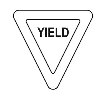 Yield Sign Vector Icon Stock Illustration