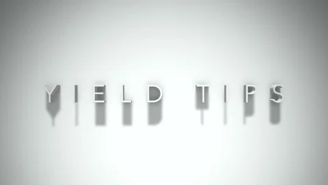 Yield tips 3D title animation with shadows on a white background Vídeos de archivo 297514645