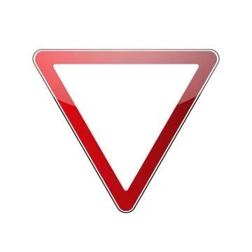 Yield triangle road sign Stock Illustration