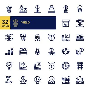 Yield Ultimate Vector Package with 32 High Resolution Bold Line Grid Fitted.. Stock Illustration