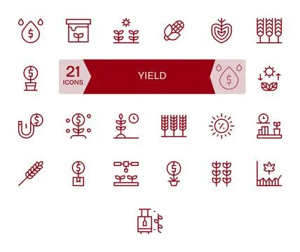 Yield Vector Graphics featuring 25 Regular Line Pixel Aligned High Resoluti.. Stock Illustration