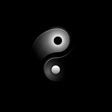 Yin and yang on black background Stock Illustration