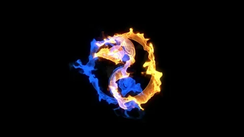 Yin and Yang Fire loop Stock-Footage 89695231