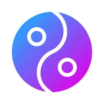 Yin and yang icon gradient purple style chinese new year illustration vecto.. Stock Illustration