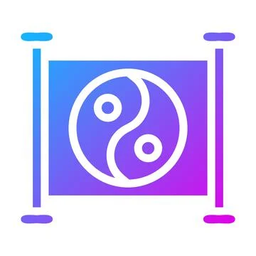 Yin and yang icon gradient purple style chinese new year illustration vecto.. Stock Illustration