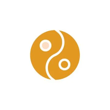Yin and yang icon solid orange yellow colour chinese new year symbol perfect. Illustrazione stock
