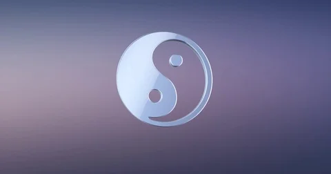 Yin and yang Silver 3d Icon Vídeos de archivo 69985131