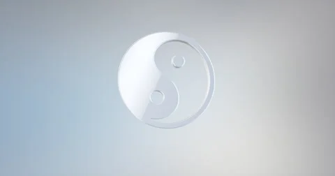 Yin and yang White 3d Icon Video stock 67355656