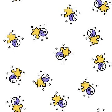 Yin yan philosophy vector seamless pattern Stock Illustration