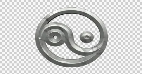 YIN YANG  3d model rotating white marble alpha channel motion graphic Vidéo 54201098