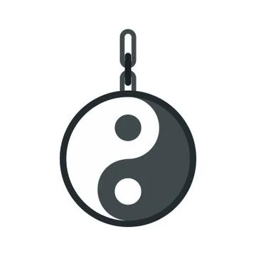 Yin yang amulet icon, flat style Stock Illustration