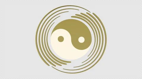 Yin yang animation symbol for logo web icon. 4K footage Stock Footage 295380896