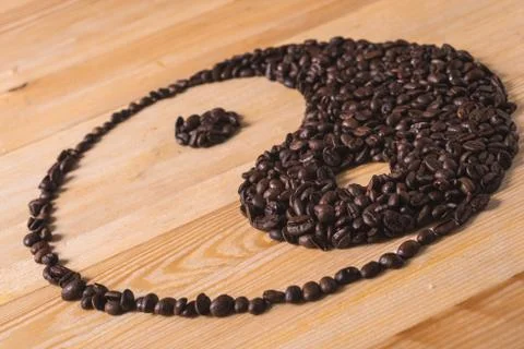 Yin yang coffee composition Stock Photos