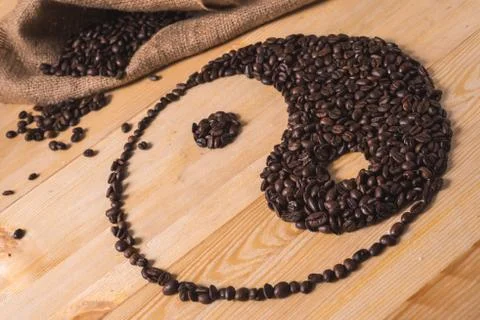 Yin yang coffee composition Stock Photos