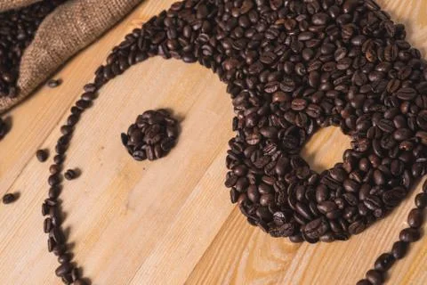 Yin yang coffee composition Stock Photos