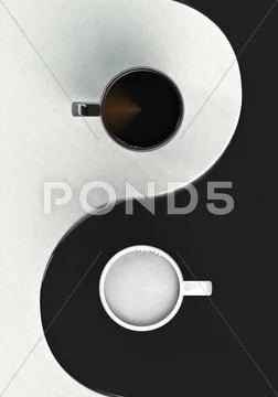Yin yang coffee harmony Stock Illustration