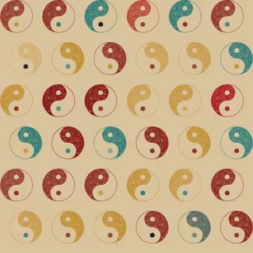 Yin yang color pattern Stock Illustration