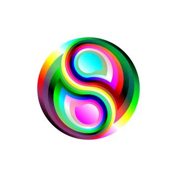 Yin-yang concept symbol multicolor rave. Creative energy music striped swirl Stock Illustration