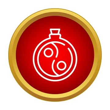 Yin yang elixir bottle icon representing balance Stock Illustration