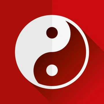 Yin yang flat icon Illustrazione stock