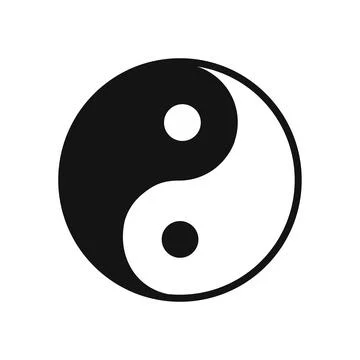 Yin yang flat icon Stock Illustration
