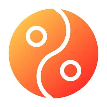 Yin yang gradient solid illustration vector and logo Icon new year icon per.. Stock Illustration