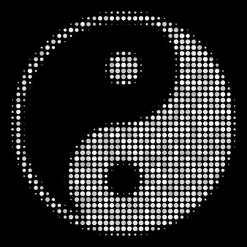 Yin Yang Halftone Icon Stock Illustration