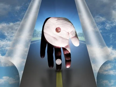 Yin Yang Hand Stock-Illustration