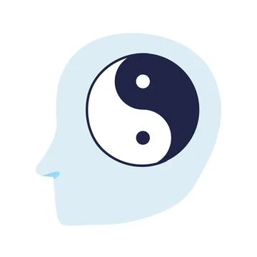 Yin yang in head Stock Illustration