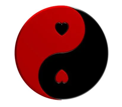 Yin-yang with hearts Stock Illustration