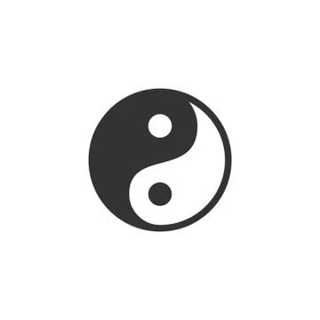 Yin Yang icon flat Stock Illustration